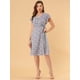 thumbnail image 4 of Vestido A Media Pierna Boho Floral Beige-Morado Talla S, 4 of 6