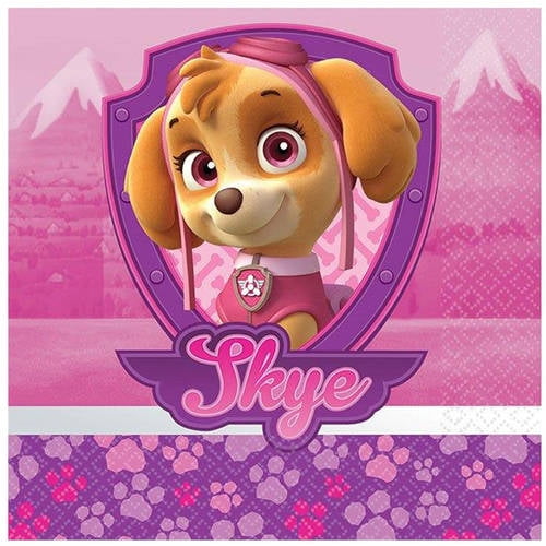 Pink Paw Patrol Girl Beverage Napkins, 16pk