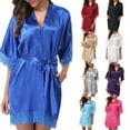 Stylish Women's Silk Night Robes,Lace Smooth Robes, Bridesmaid Bridal