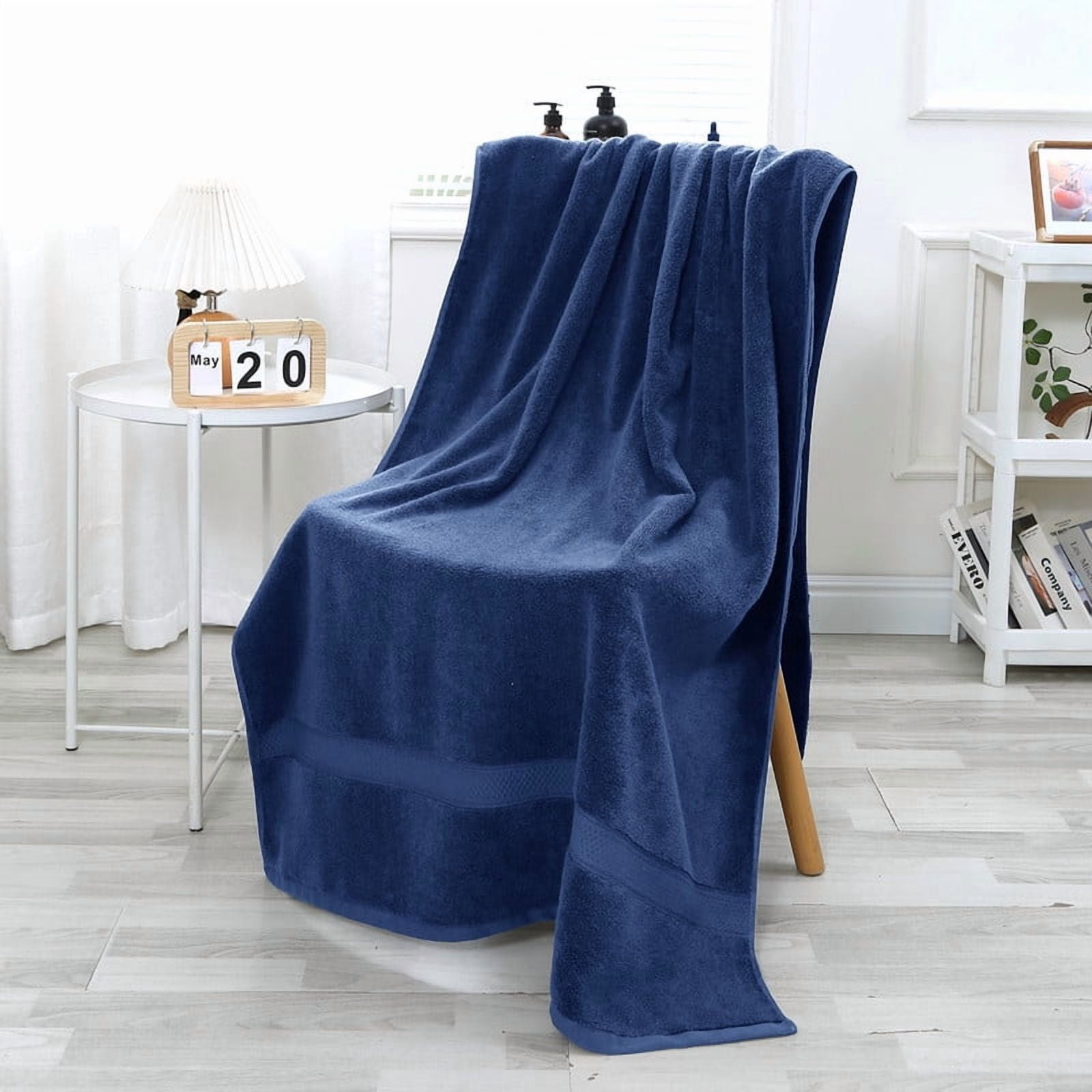 JML Blue Bath Towel Set of 8 Pieces - Cotton Blend Highly Absorbent Towels for Bathroom, 2 Soft Bath Towels, 2 Hand Towels, 4 Washcloths