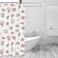 thumbnail image 2 of Shower Curtain, Conch Shell No.J933 Waterproof Fabric Plastic Shower Curtain, Drying Fast Bathroom Curtain with 9 Buttonholes, Ruffle Shower Curtain 60x72in, 2 of 8