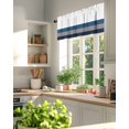 thumbnail image 6 of Blue Gray Stripe Window Valance Curtain Geometric Pattern Rod Pocket Short Curtain for Living Room, Bedroom & Kitchen Window Decor 42x12in, 6 of 8