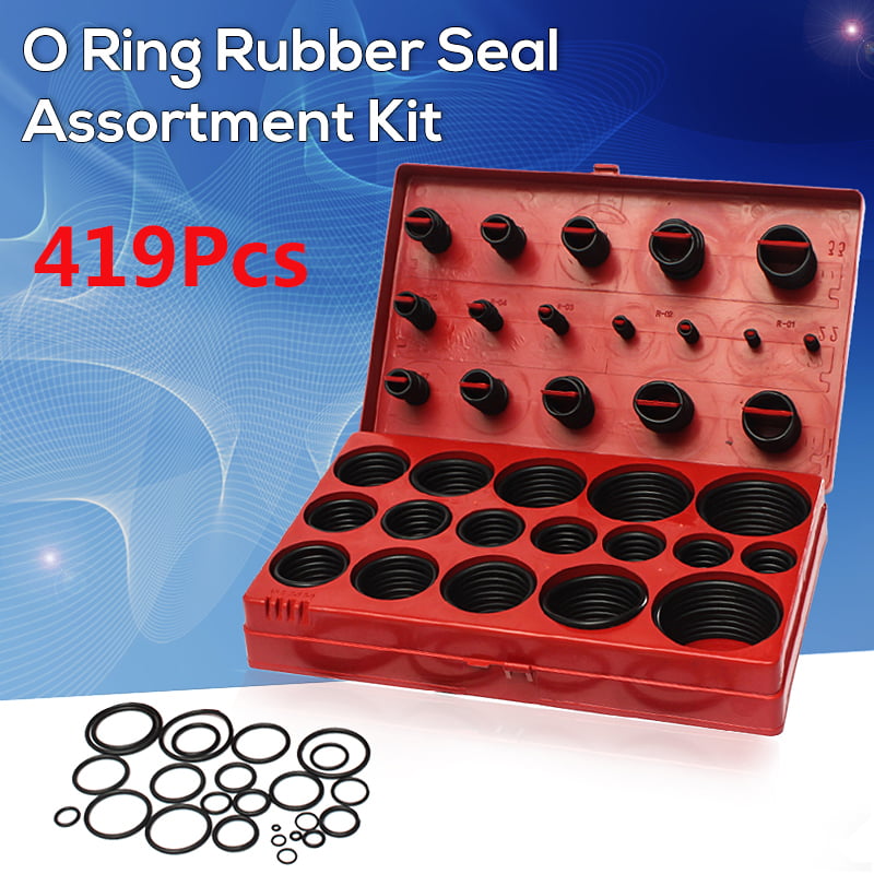 419Pcs SAE Metric Rubber O-Ring Washer Assortment Kit Storage Case ORing Set USA 