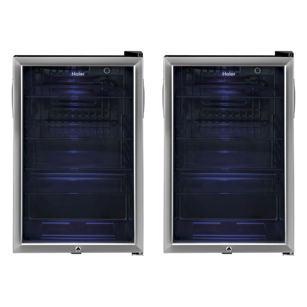 Haier Large Capacity 150 Can Stainless Steel Compact Beverage Center (2