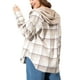 thumbnail image 5 of Txlixc Chaqueta a cuadros para mujeres, chaqueta de botón con capucha de manga larga, chaqueta de calle casual Txlixc  moda, 5 of 6
