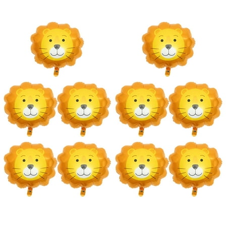 10pcs Lion Head Balloons Decorative Balloons Cartoon Balloons Party Favors