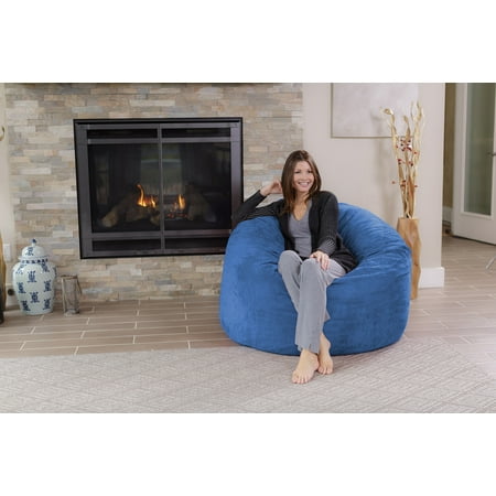 4' Bean Bag - Chill Sack 4 ft Memory Foam Bean Bag Chair, Multiple Colors/Fabrics