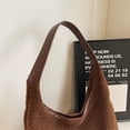 thumbnail image 4 of Bolso Hombro Felpa para Mujer Mano Mullido Compras Gran Capacidad (marrón), 4 of 9