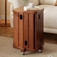 thumbnail image 1 of Stackable Stools Set of 4-in-1 Wooden Stool Side Table, Farmhouse Stackable Side Tables, Walnut Coffee Table with Stools Nesting End Table Set Mid Century Modern Nightstand, Round Small Square Black, 1 of 10