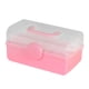 thumbnail image 5 of Caja de almacenamiento plegable con asa, organizador multiusos para escritorio, cosméticos y joyas. rosa y S, 5 of 9