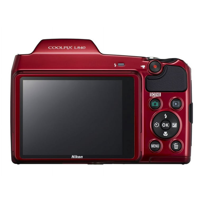 Nikon - Coolpix L840 16.0-Megapixel Digital Camera - Red Nikon - Coolpix L840 16.0-Megapixel Digital Camera - Red