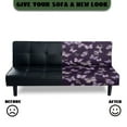 thumbnail image 5 of SCRAWLGOD Butterfly Print Violet Armless Futon Cover Futon Couch Cover Stretchable Furniture Protector Machine Washable Sofa Bed Slipcover with Elastic Bottom, 5 of 7