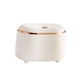 thumbnail image 3 of Mini papelera de mesa con tapa Papelera de reciclaje Manga de doble capa Papelera de forma moderna 7.5x4.7x5.5 pulgadas para mantener limpio y Blanco BLESIY bote de basura de escritorio, 3 of 8