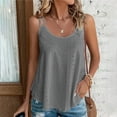thumbnail image 2 of Timegard Tank Tops for Women Scoop Neck Eyelet Sleeveless Dressy Casual Loose Shirt Top Camis Beach Wear, 2 of 7