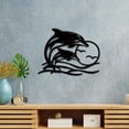 thumbnail image 6 of Dolin Sunset Metal Wall Art Coastal Seagull Black Iron Wall Silhouette Decor Modern Abstract Hanging Sculpture Ornament Art Plaque for Hotel Bedroom Housewarming Gifts 11.8 x 9 inch 1pc, 6 of 9