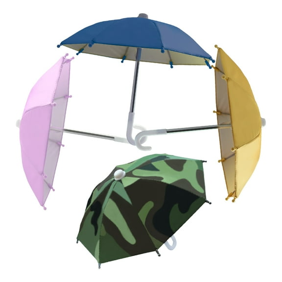 GOOHOCHY Cell Phone Sun Umbrella Polyester Yellow 4Pcs Outdoor Riding Accessory