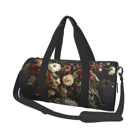 Easygdp Vintage Floral Vase A Travel Duffle Bag,Carry on Bag Travel Bags Gym Bag Carry On Luggage Bags