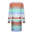 thumbnail image 4 of Heliisoer Solid Women's Color Striped Stitching Long-Sleeved Cardigan Button Coat Printed Plaid, 4 of 7