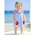 thumbnail image 5 of BemeyourBBs Baby Girl Summer Dress Fly Sleeve Round Neck Apple Embroidery Dress, 5 of 9