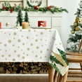 thumbnail image 3 of Christmas Tablecloth 60×84 Inch Rectangular, Winter Stars Trees White Washable Seasonal Table Cover for Party Picnic Dinner Decor, 3 of 6