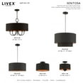 thumbnail image 5 of Livex Lighting Sentosa 18" 3-Light Modern Metal & Fabric Pendant in Black, 5 of 13