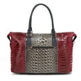 thumbnail image 4 of Raven Faux Crocodile-Embossed Vegan Leather Womens Weekender Bag, 4 of 46