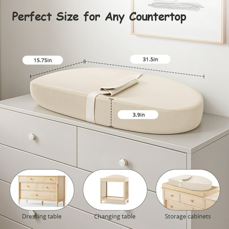 Caveen Baby Changing Pad, Waterproof PU Cover, Non-Slip Bottom