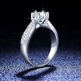 thumbnail image 2 of Anillo de moissanita, propuesta de boda, anillo de plata esterlina, anillo de diamantes de moissanita de seis garras, reina, 2 of 5