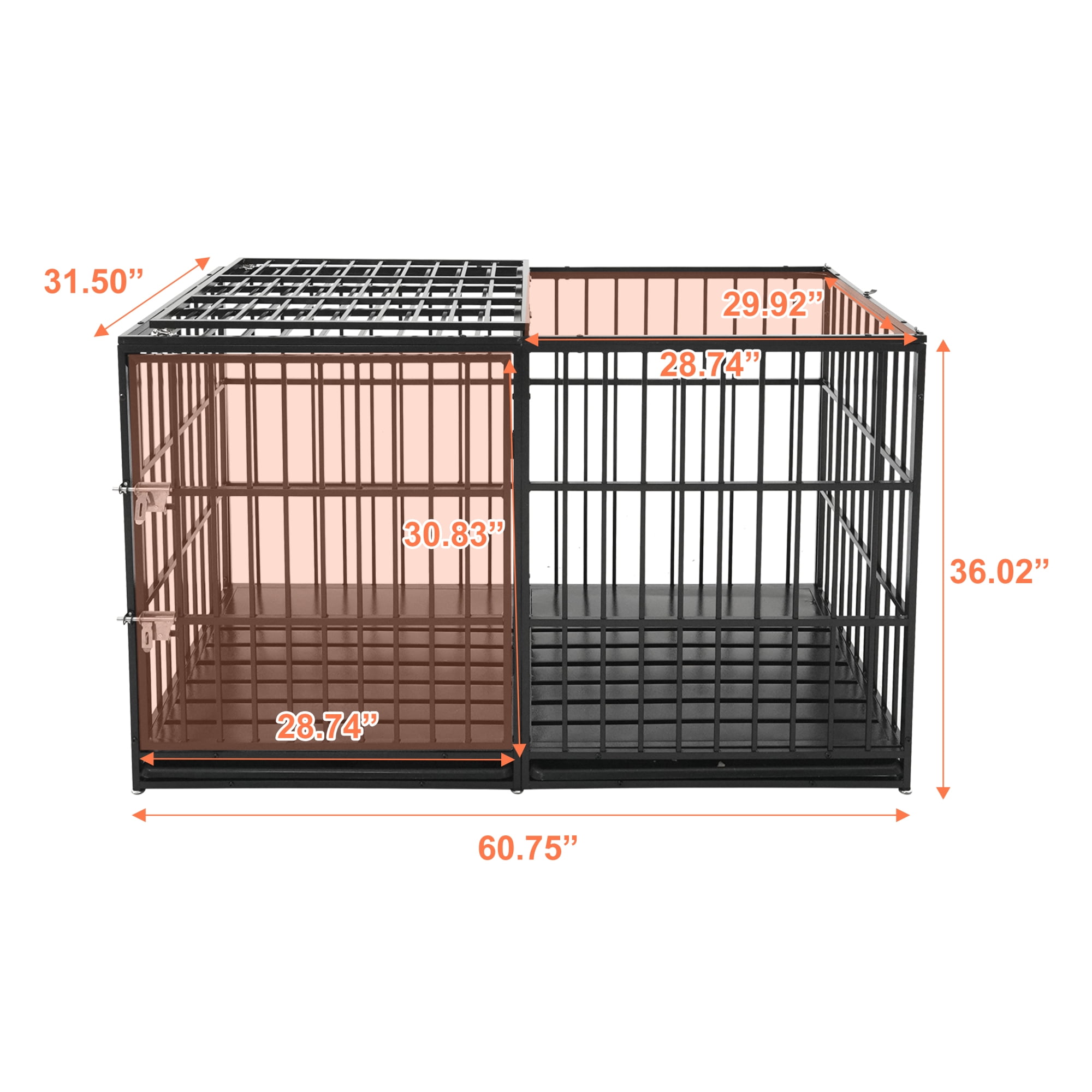 Jopath 61" Extra Large Heavy Duty Dog Crate Dog cage Strong Metal Dog Kennels and Pens Crates for Large Dogs