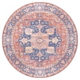 thumbnail image 3 of JONATHAN Y WASHABLE 5' Round Area Rug, Maris Ornate Medallion - Terracotta/Navy, WSH109A-5R, 3 of 4
