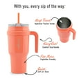 thumbnail image 2 of Reduce Vacuum Insulated Stainless Steel Cold1 40oz Tumbler with Handle, 3 Way Lid, & Straw: Grapefruit with Opaque Gloss Finish, 2 of 13