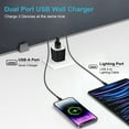 thumbnail image 5 of Compatible for iPhone Charger, HOOTEK Dual Port Charger Block Phone Charger with 2Pack 10FT Lightn-ing Cable Cord Charging Cord USB Wall Charger Adapter Cube Compatible for iPhone14/13/12/11, Black, 5 of 10