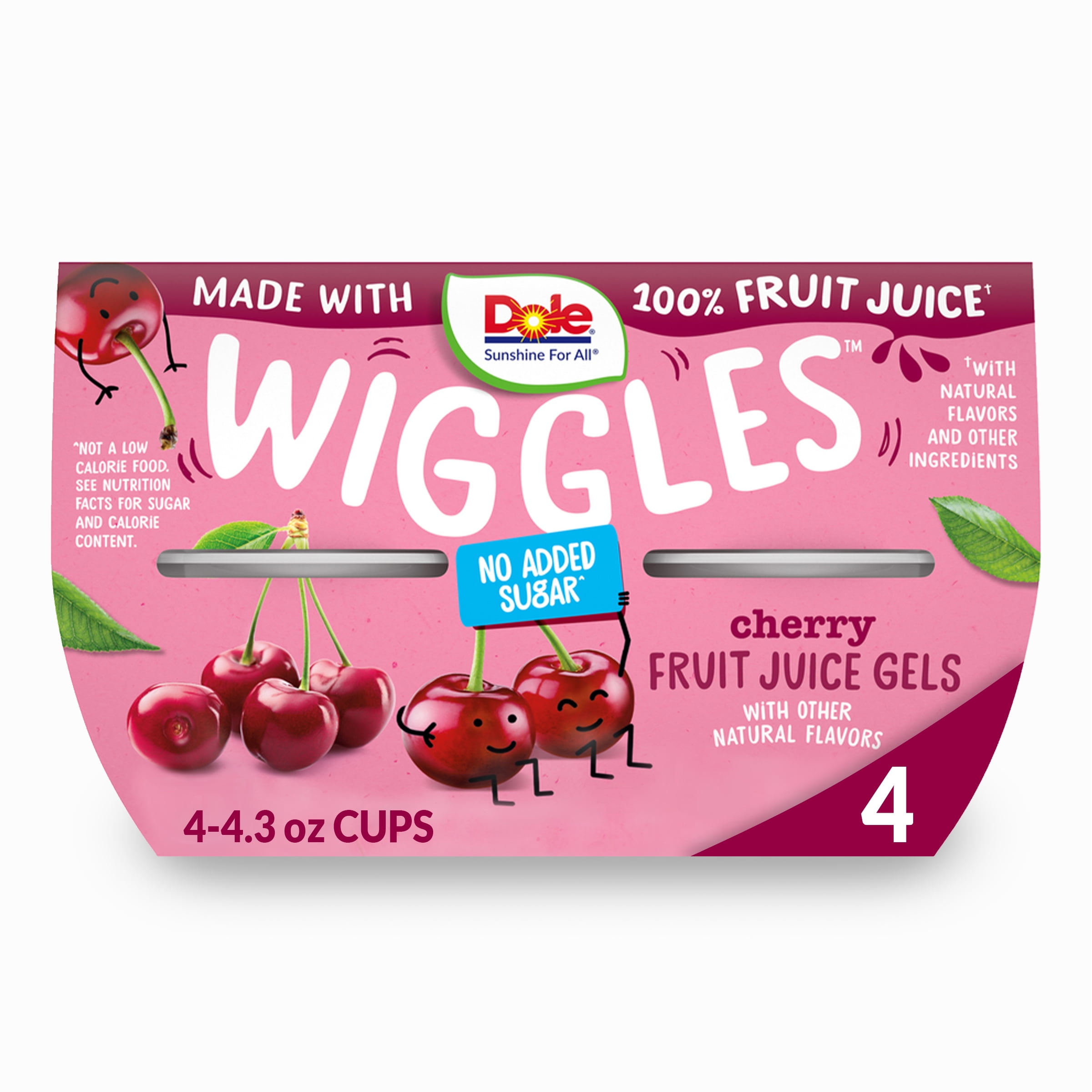 (4 Cups) Dole Wiggles Cherry Fruit Juice Gels, 4.3 oz - Walmart.com