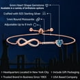 thumbnail image 2 of Gem Stone King 18K Rose Gold Plated Silver Bracelet Persian Blue and White Moissanite (0.93 Cttw), 2 of 6