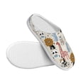 thumbnail image 3 of Daiia Hand Drawn Animals Print Women’s Fuzzy Slippers Memory Foam Lightweight House Shoes Cozy Loafer Flannel House Shoes-44/45, 3 of 7