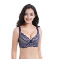 thumbnail image 4 of Sujetador fino de encaje de talla grande con pecho pequeño y copa engrosada para niña, ropa interior sexy ajustable, 4 of 5