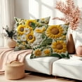 thumbnail image 3 of Tarmeek 4Pcs Pillow Covers 18x18, Sunflower Pillow Covers Holiday Decorative Cushion Case, Removable Protector for Sofa Couch Bed, Throw Pillow Covers Festive Winter Home Decor, 3 of 9