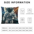 thumbnail image 5 of Shiartex Throw Pillow Cover，Astronaut in Space Square Throw Pillow Cases，Universe Funny Animal Doodle Bear Fashion Moon Vintage Cartoon Cosmos Cute Fun Throw Cushion Cover for Couch Sofa 20x20in, 5 of 5