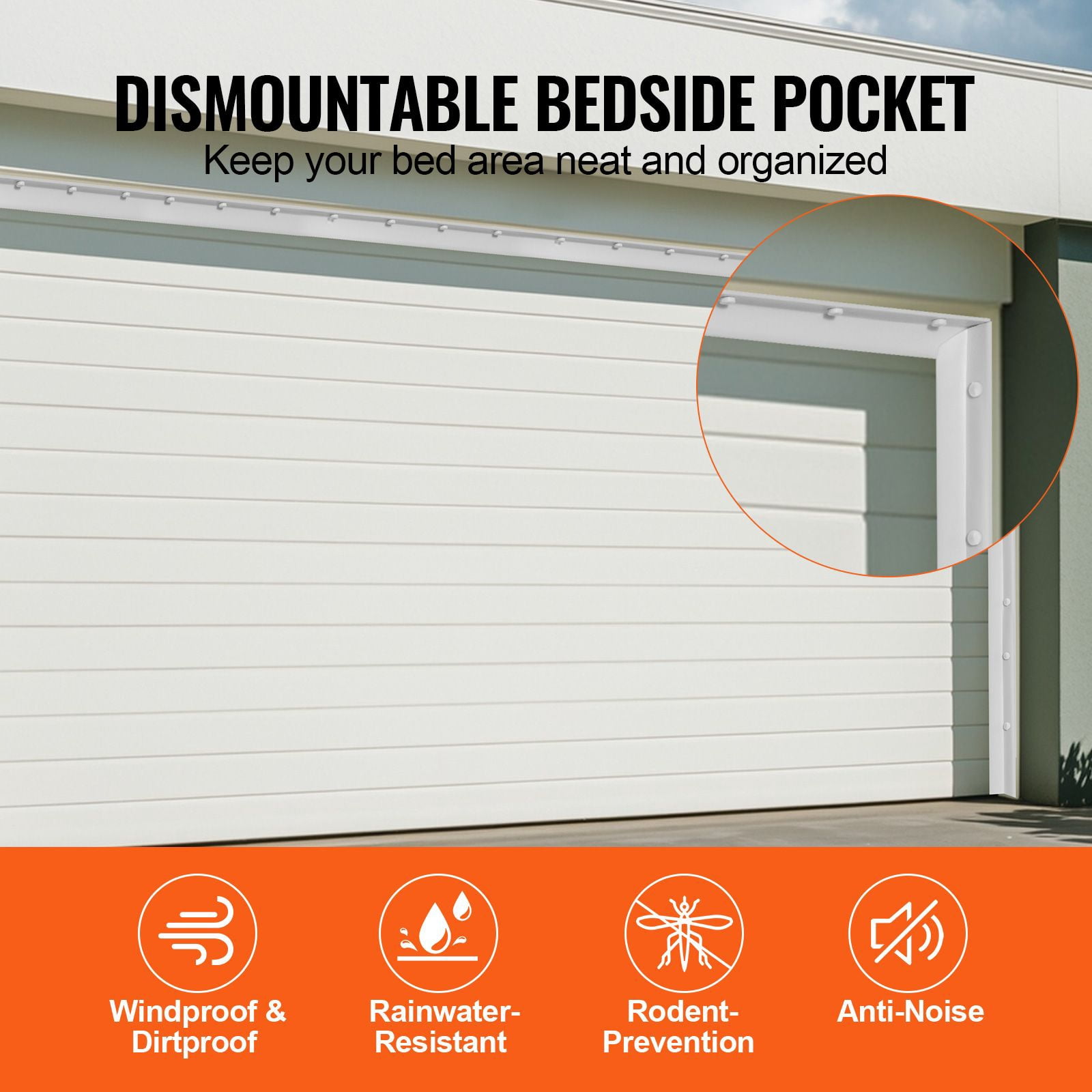 Garage Door Top and Sides Weather Seal Strip, 34 FT Universal Replacement with Adhesive, White