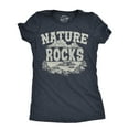 thumbnail image 1 of T-shirt pour Femmes Nature Rocks Drôle Extérieur Géologie Amateurs Blague Tee pour Dames (Heather Navy - Rocks) - S, 1 of 3