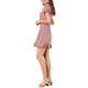 thumbnail image 4 of Vestido casual de cuadros con cuello Peter Pan y volantes para mujer Inspire Chic, color rosa, 4 of 6