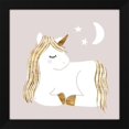 thumbnail image 2 of Victoria Barnes 15x15 Black Modern Wood Framed Wall Art Titled - Sleepy Unicorn II, 2 of 6