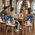 thumbnail image 5 of Christmas Snowman Chair Covers Set of 6 Red Snowman Berries Bird Pine Navy Blue Chair Back Covers Stretch Removable Washable Slipcovers Protector for Dining Room Kitchen Party Decor, 5 of 5