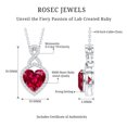 thumbnail image 6 of Rosec Jewels Lab Grown Ruby Heart Pendant Necklace with Infinity Knot - Cocktail Necklace - AAAA Grade - Ready to Gift, 14K White Gold, 6 of 7