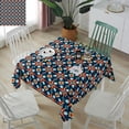 thumbnail image 5 of Red Yellow Blue Geometric Rectangle/Square/Round Waterproof Tablecloths 60x60 inch Boho Flower Modern Abstract Polyester Table Cloth Table Cover Tabletop for Wedding Party Dinner, 5 of 6