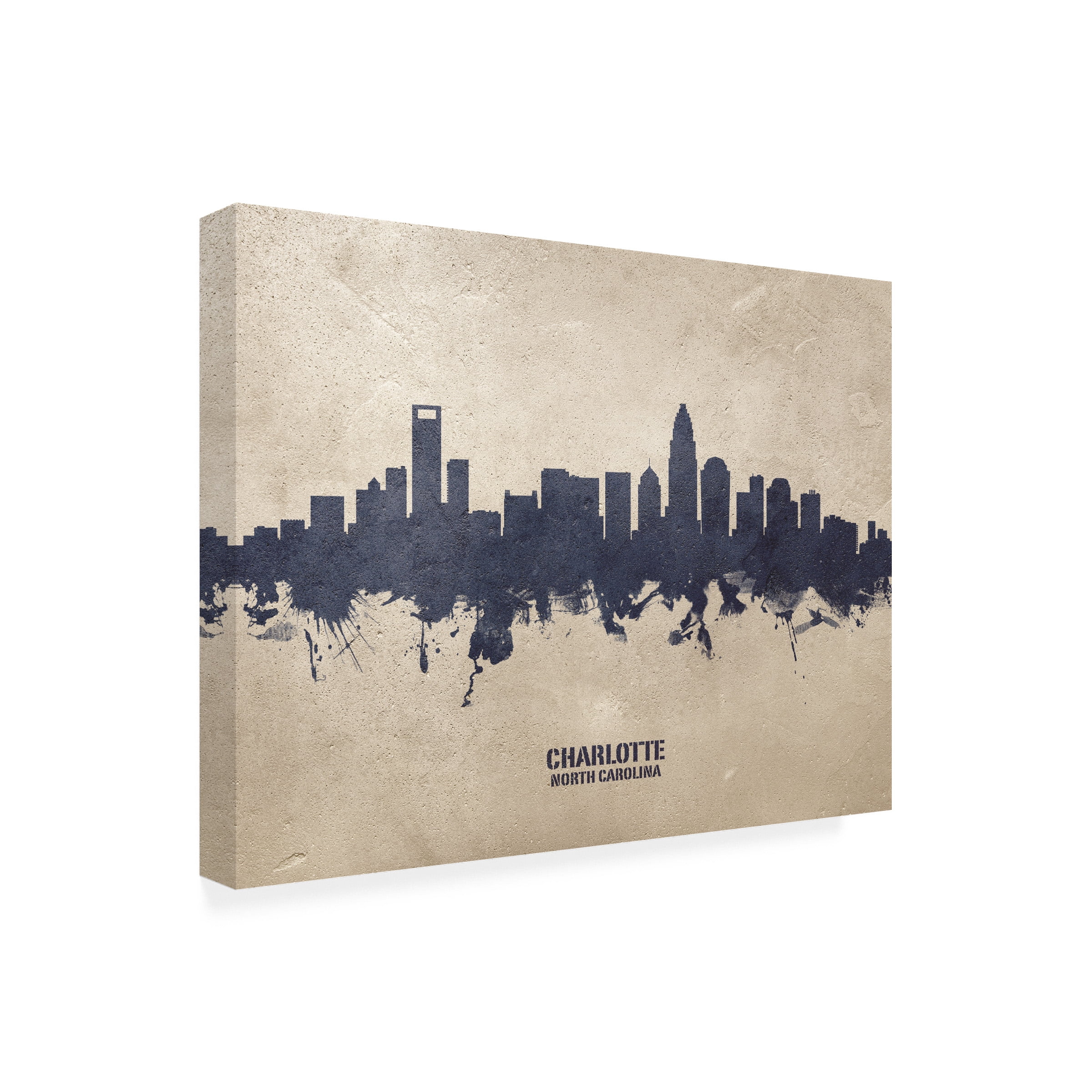 Michael Tompsett 'Charlotte North Carolina Skyline Concrete' Canvas Art