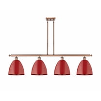 516-4I-AC-MBD-9-RD Innovations Lighting Plymouth Dome - 4 Light Island In Industrial Style-12.38 Inches Tall and 48 Inches Wide-Antique Copper