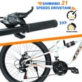 thumbnail image 6 of 26 Inch Mountain Bike with 21-Speeds & Full Suspension Steel Frame,White&Orange, 6 of 8