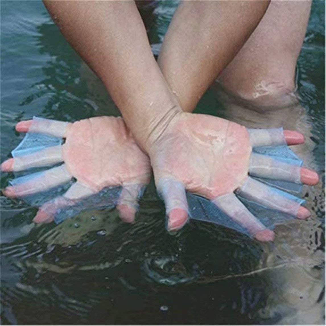 2 Paires De Gants De Natation Palmés En Silicone - Entraînement, Surf, Aquagym - Taille M Et L Pour Femmes Et Hommes - Bleu - 4