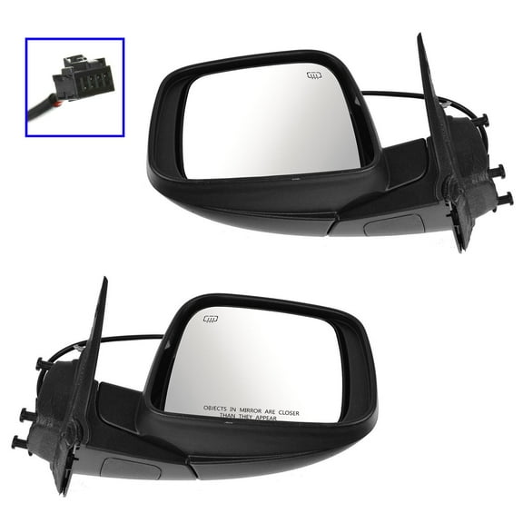 TRQ Mirror Power Heated Driver Passenger Left Right Pair for 11-17 Dodge Durango MRA04636
